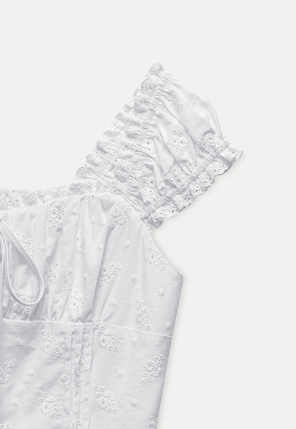 Women's Square Neck Eyelet Crop Top