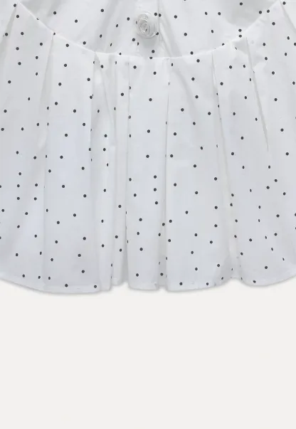 Women’s Polka Dot Ruched Button Mini Dress