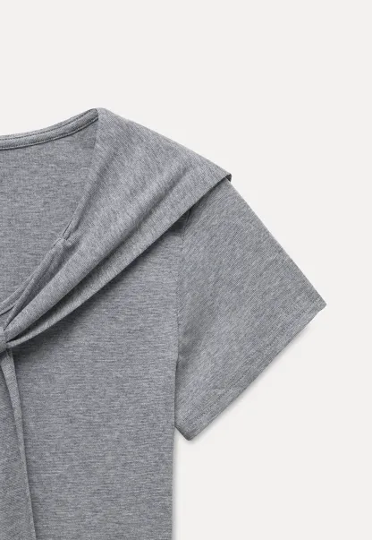 Mock Tie Cape Short Sleeve T-Shirt