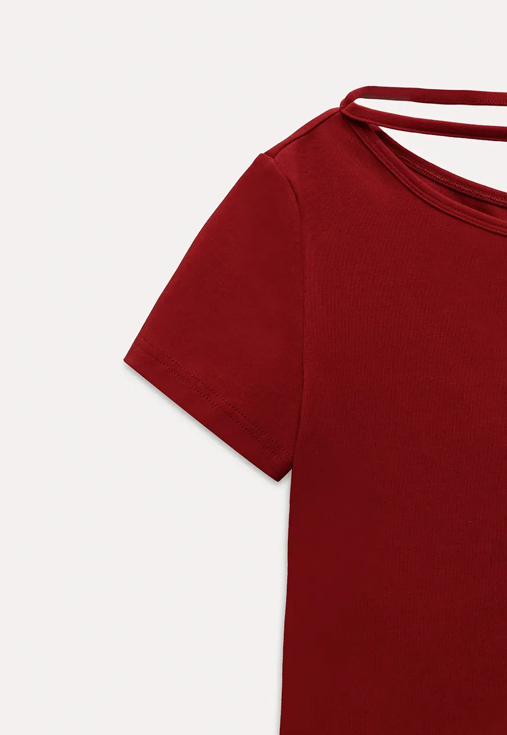 Asymmetric Tie Neck T-Shirt