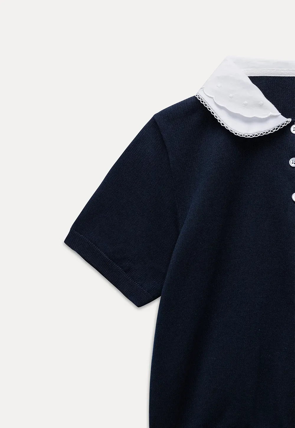 Contrast Peter Pan Collar Knit Top