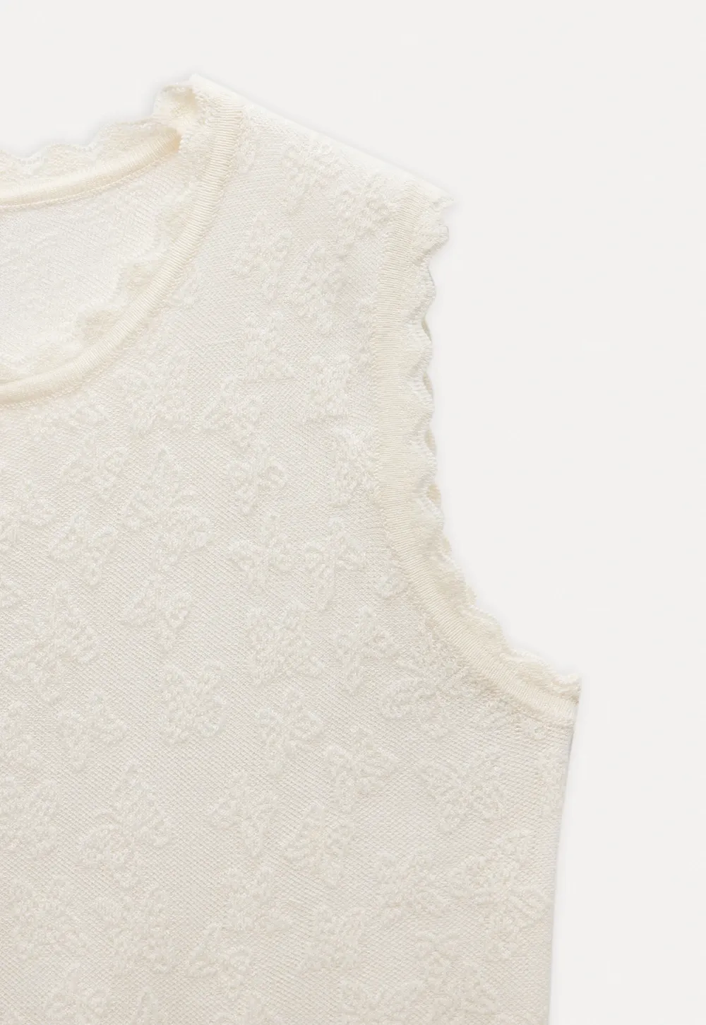 Women’s Sleeveless Lace Top with Scalloped Trim
