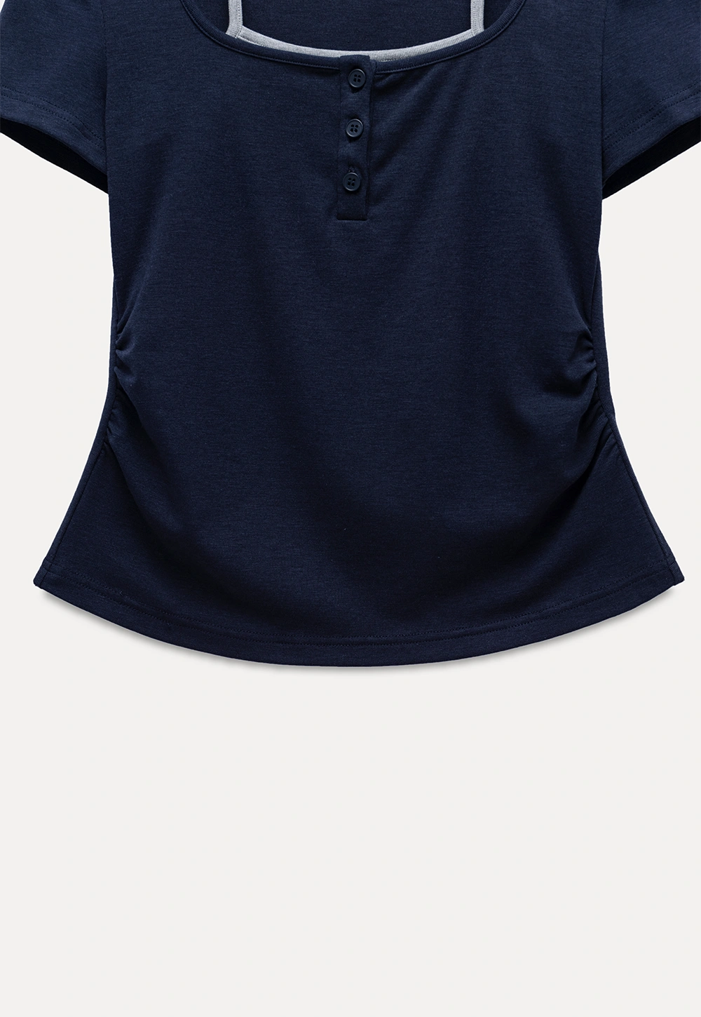 Women's Square-Neck Strappy Henley Tee