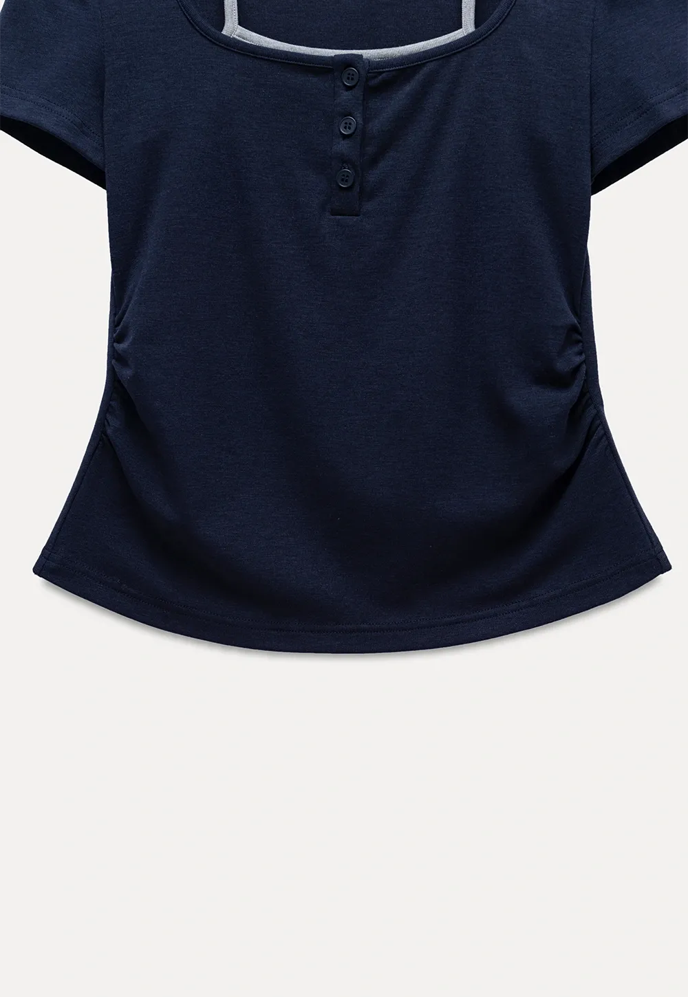 Women's Square-Neck Strappy Henley Tee