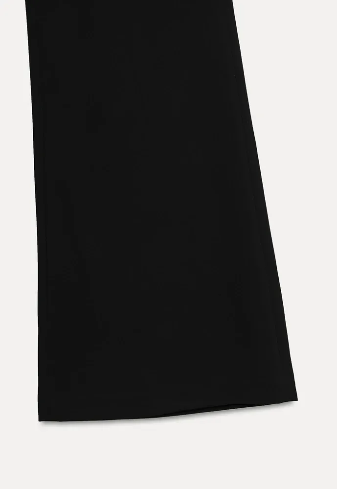 Polka-Dot Foldover Waist Flared Pants