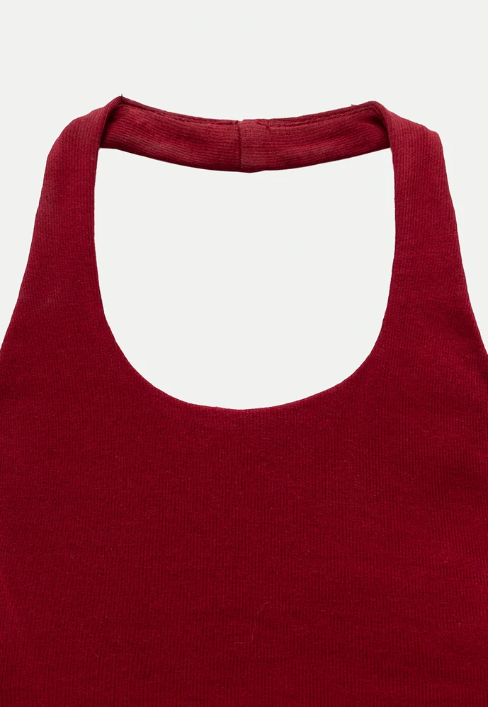 Women's Ribbed Halter Tank Top