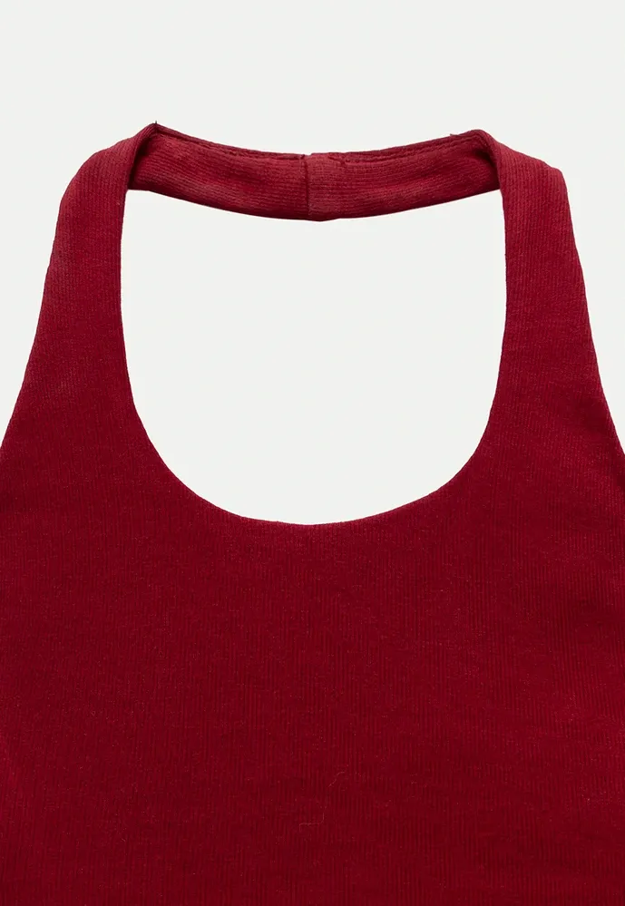 Women's Ribbed Halter Tank Top
