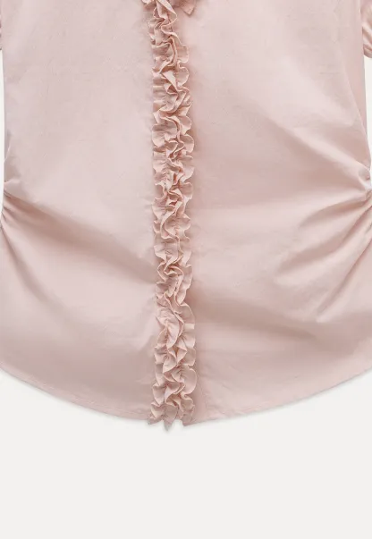 Women’s Ruffle V-Neck Puff-Sleeve Top