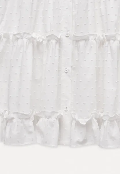 Women’s Square Neck Ruffle Babydoll Blouse