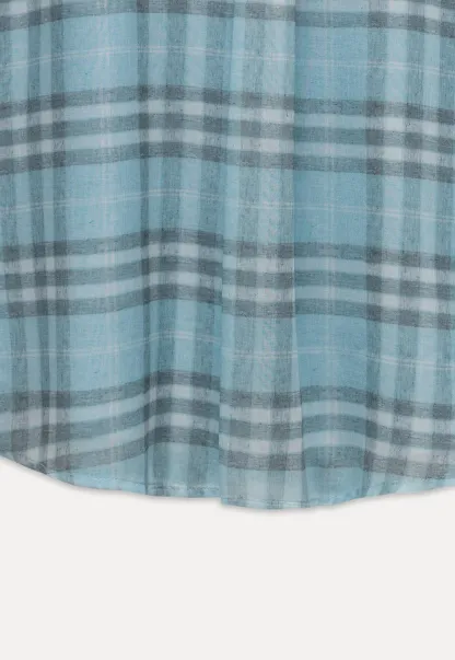 Women’s Ruffle Trim U-Neck Plaid Tank Top