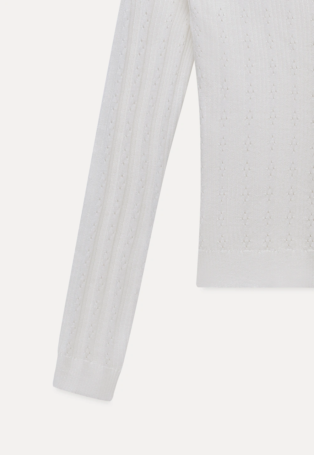 Pointelle Knit V-Neck Cardigan