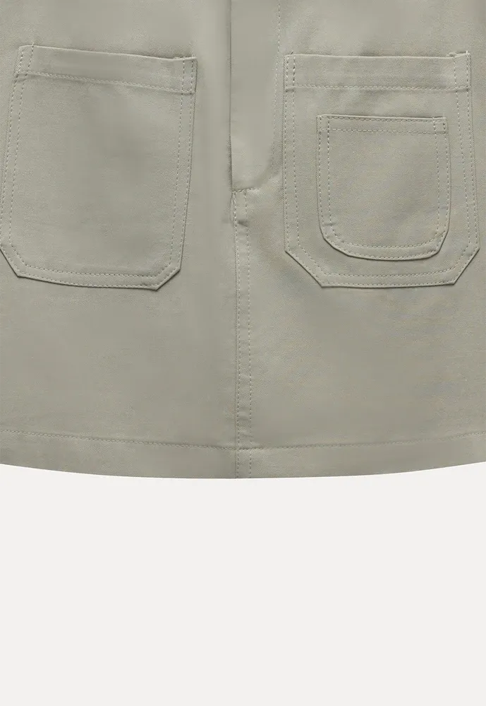 Women High Waist Belted Pocket Mini Skirt