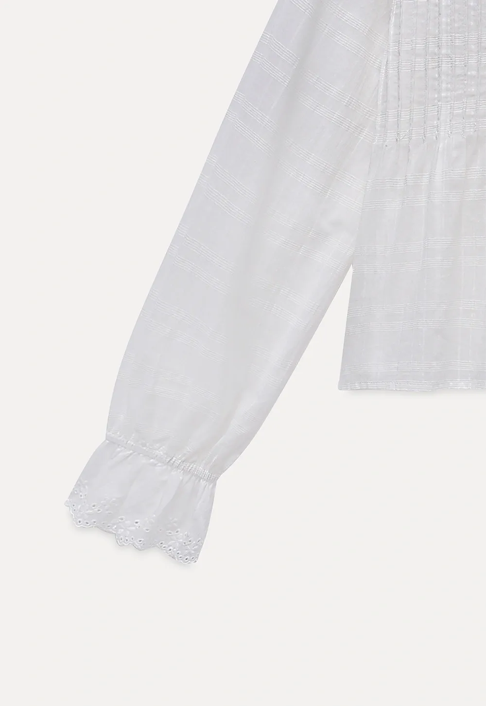 Women's Sheer Lace Tie Front Long Sleeve Blouse