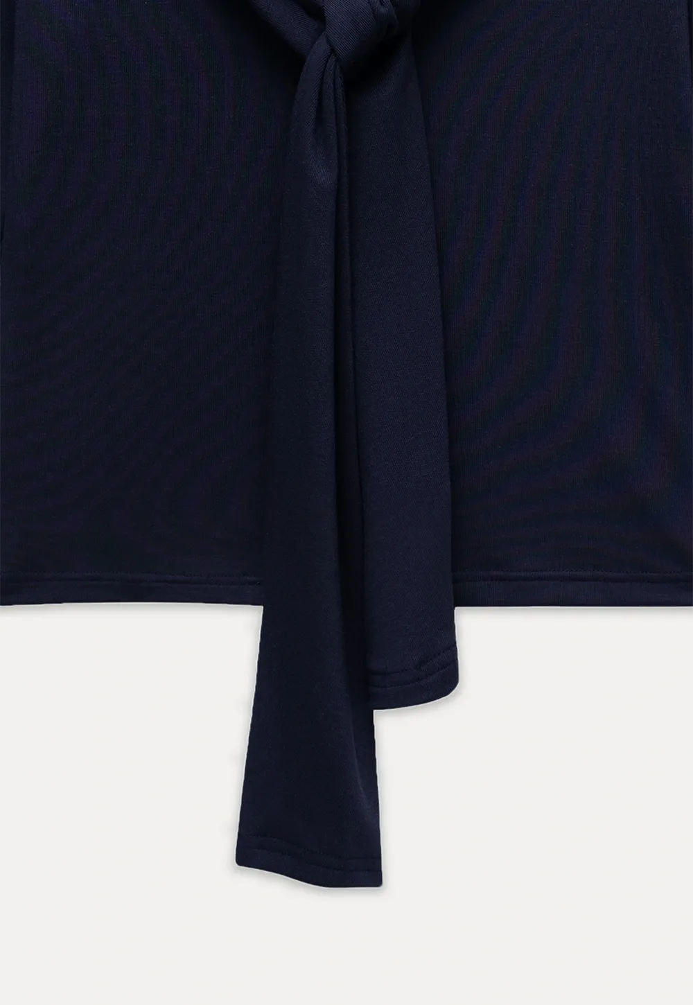 Off-shoulder Tie-detail Long Sleeve Knit Top