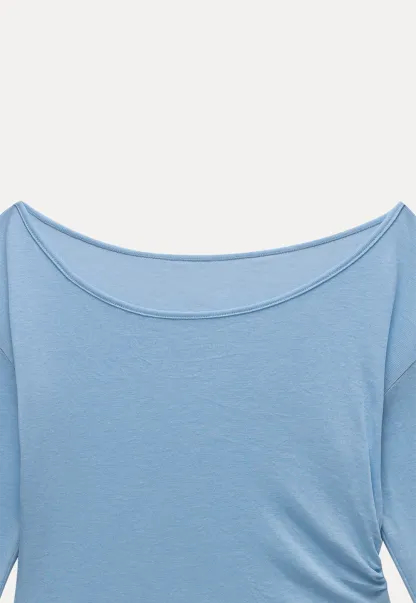 Asymmetrical Long Sleeve & Ruched Cami Set