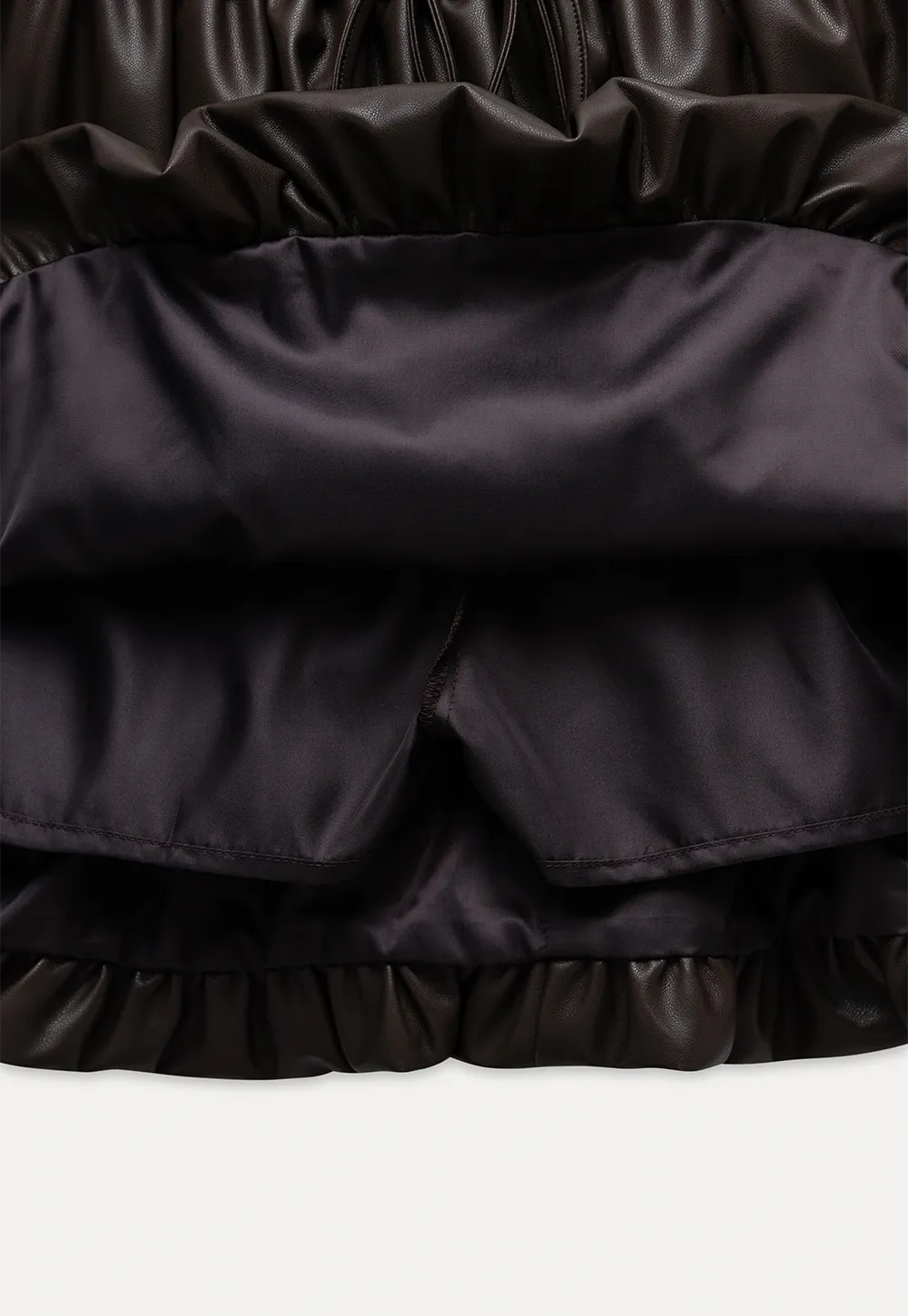Women's Faux Leather Bubble Mini Skirt