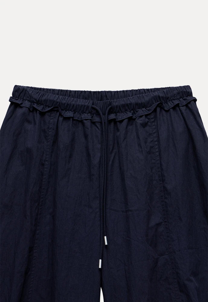 Drawstring Wide-Leg Pants