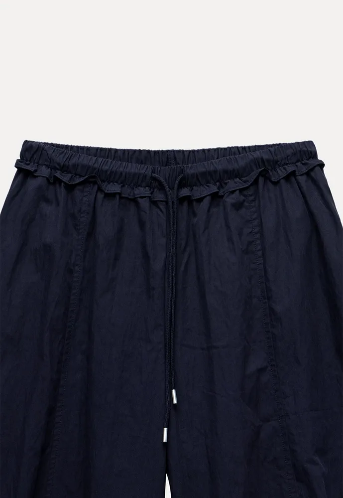 Drawstring Wide-Leg Pants