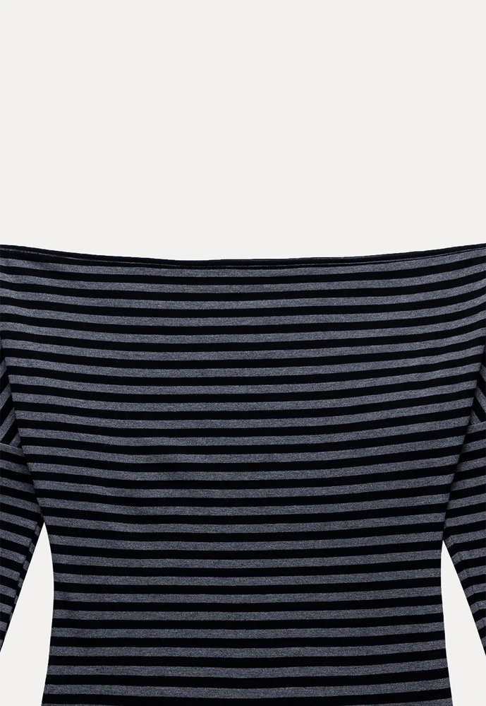 Striped Off Shoulder Top & Halter Cami