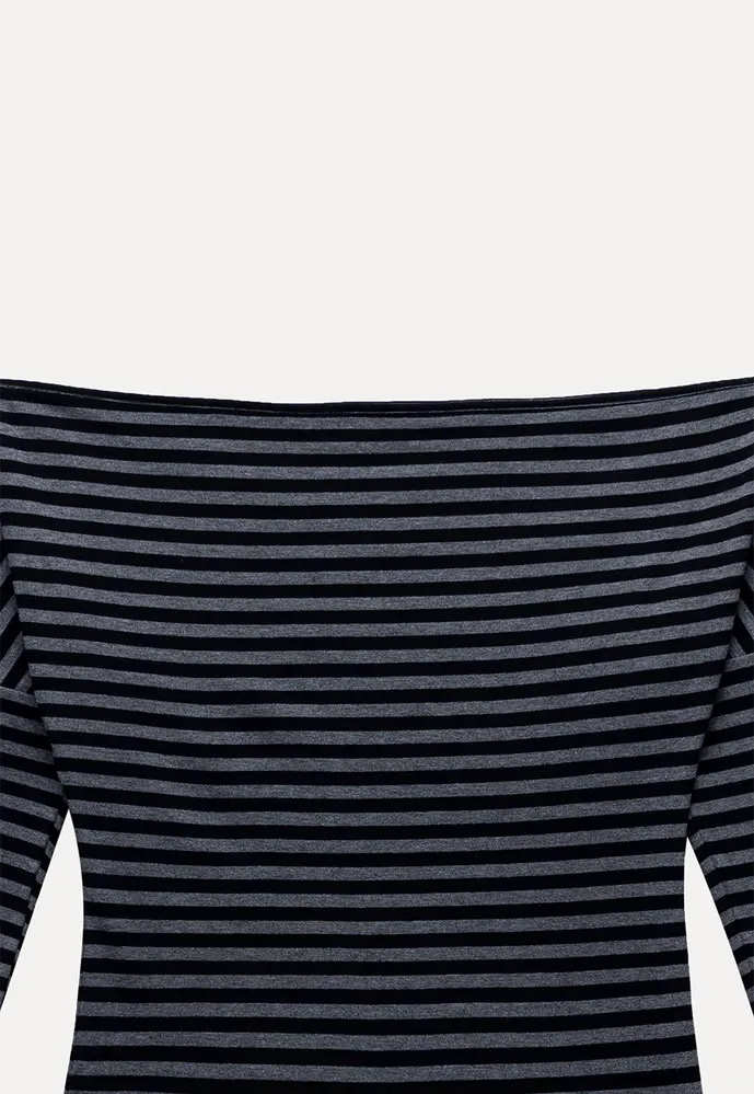 Striped Off Shoulder Top & Halter Cami