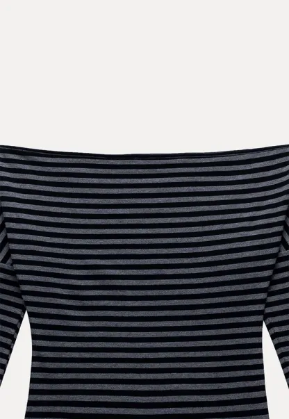 Striped Off Shoulder Top & Halter Cami