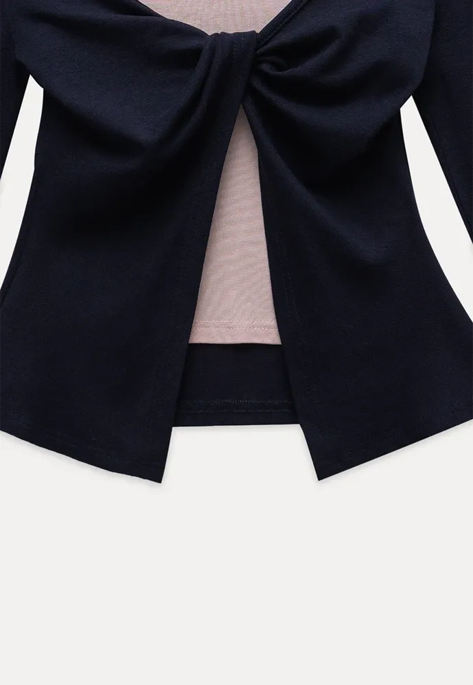 Shell‑Trim Twist Layered Top