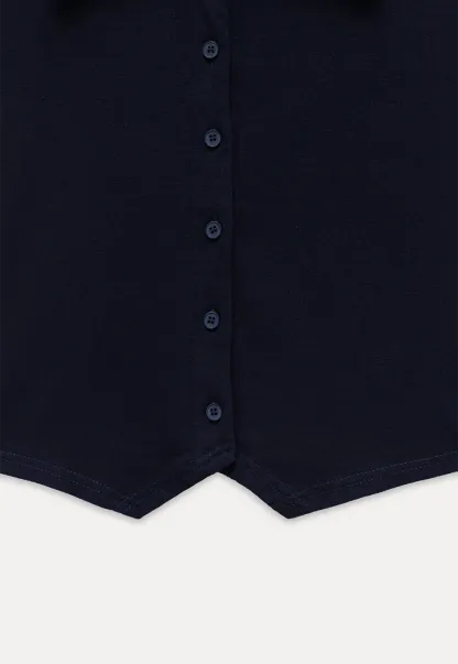 Women's Ribbed Sleeveless Polo Collar Knit Top