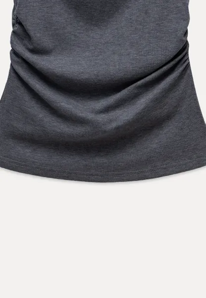 Women's Drape Back Sleeveless Ruched Tank Top