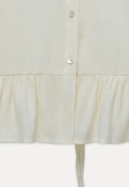 Women's Sheer Ruffle Hem Shirts