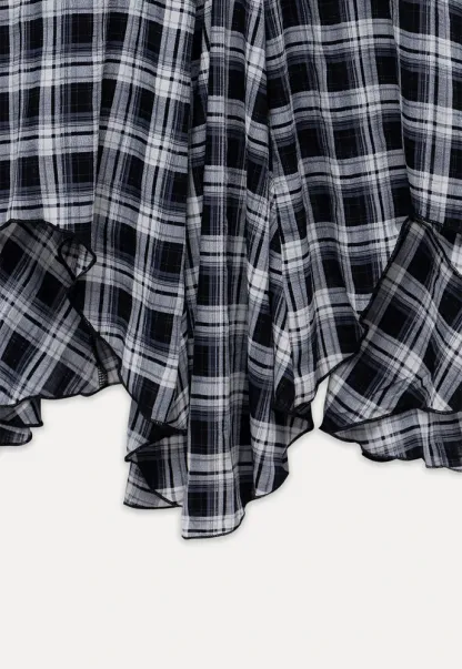 Plaid Handkerchief-Hem Cami Dress