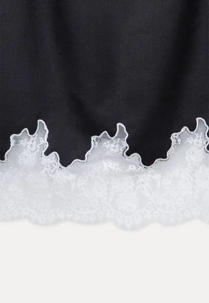 Scalloped Lace-Trim Mini Skirt