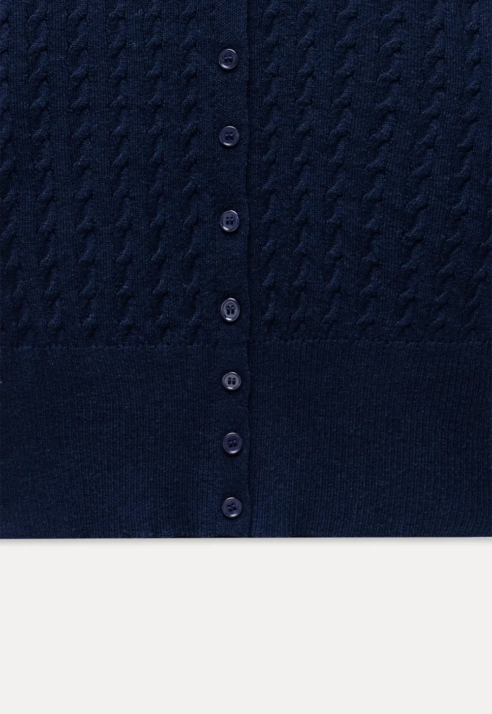 Women's Contrast-Collar Cable-Knit Cardigan