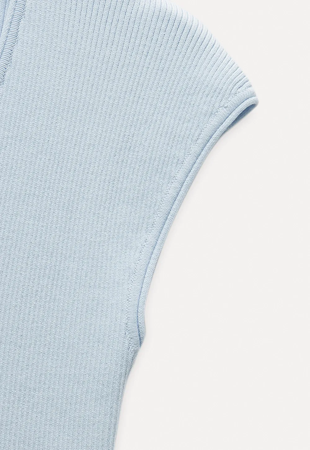 Side-Tie V-Neck Ribbed Top