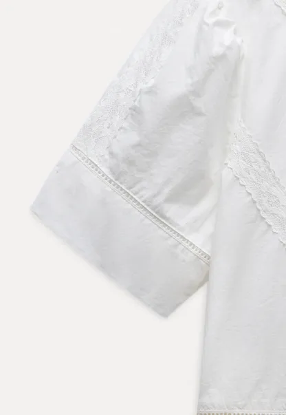 Women’s Lace Patchwork Half Sleeve Blouse