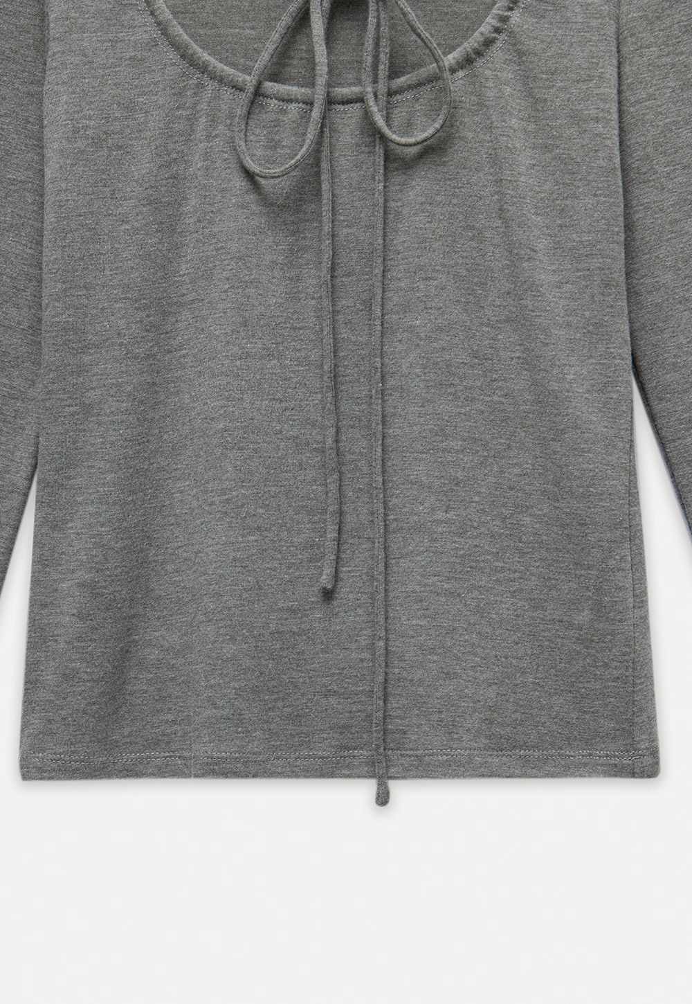 Women's Tie-Front Cutout Long-Sleeve Top