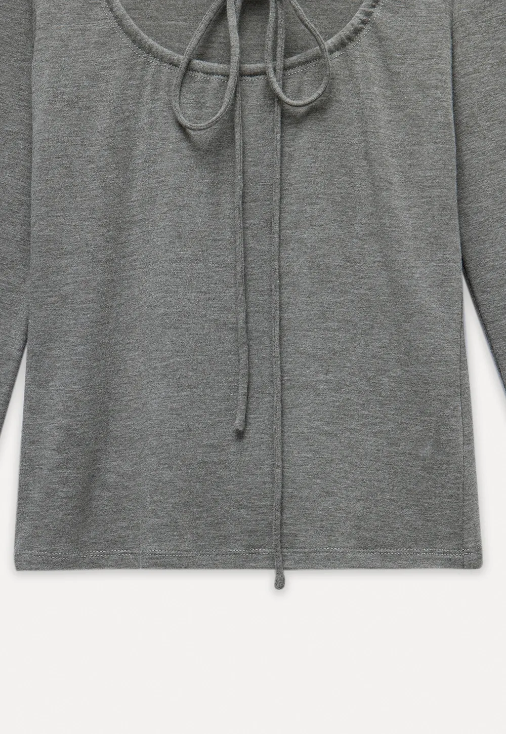 Women's Tie-Front Cutout Long-Sleeve Top