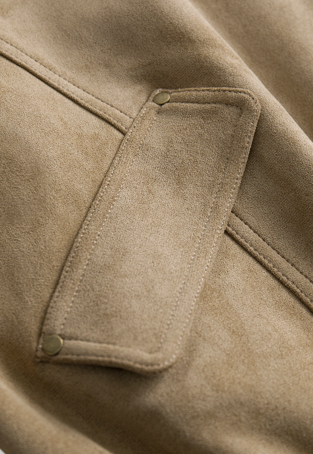 Women's Contrast Collar Faux-Suede Bomber Jacket