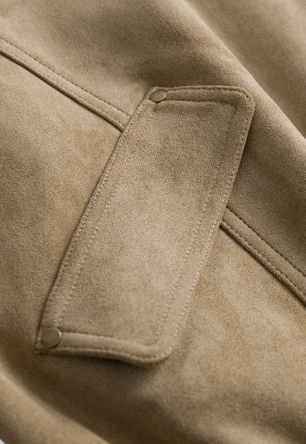 Women's Contrast Collar Faux-Suede Bomber Jacket