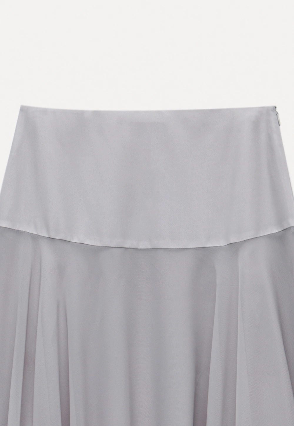 Tie Neck Long Sleeve Top and Asymmetrical Chiffon Skirt Set