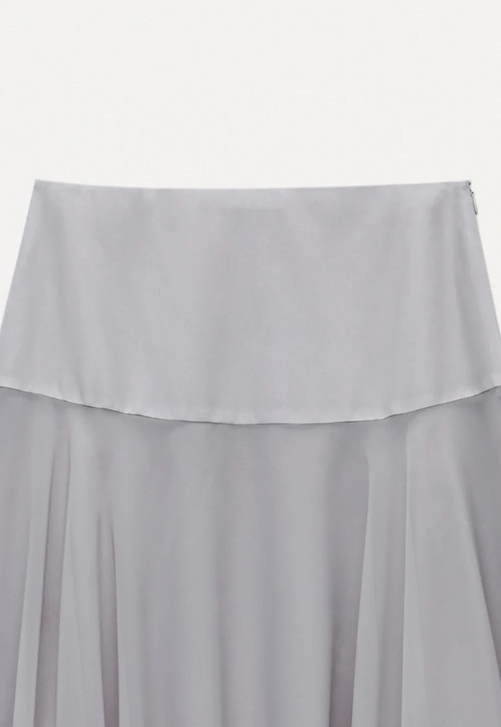 Tie Neck Long Sleeve Top and Asymmetrical Chiffon Skirt Set