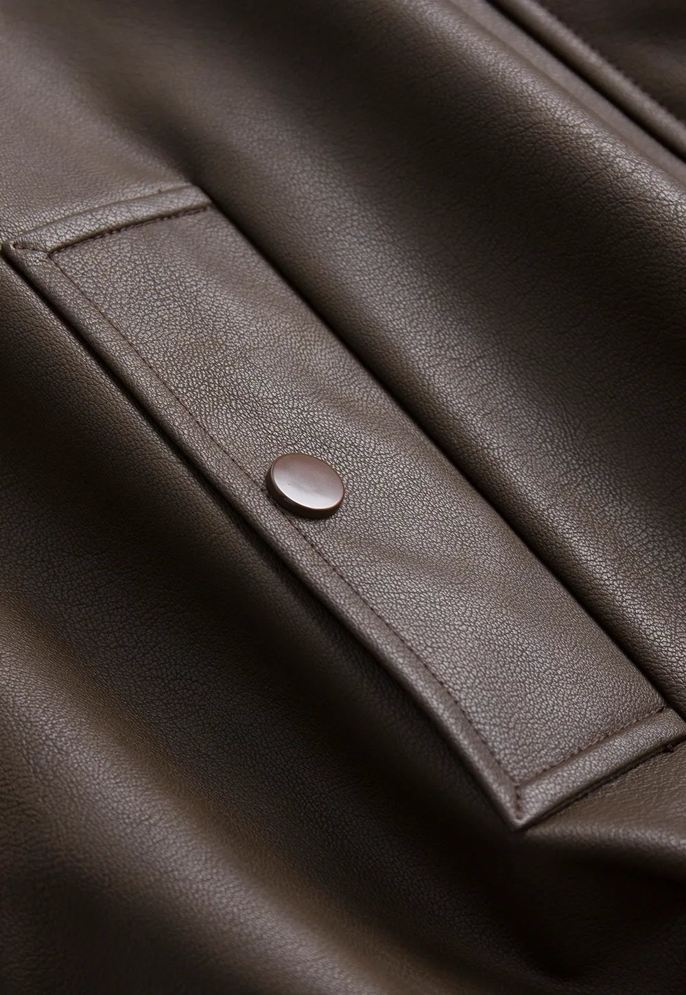 Women's Oversized Faux Leather Bomber Jacket