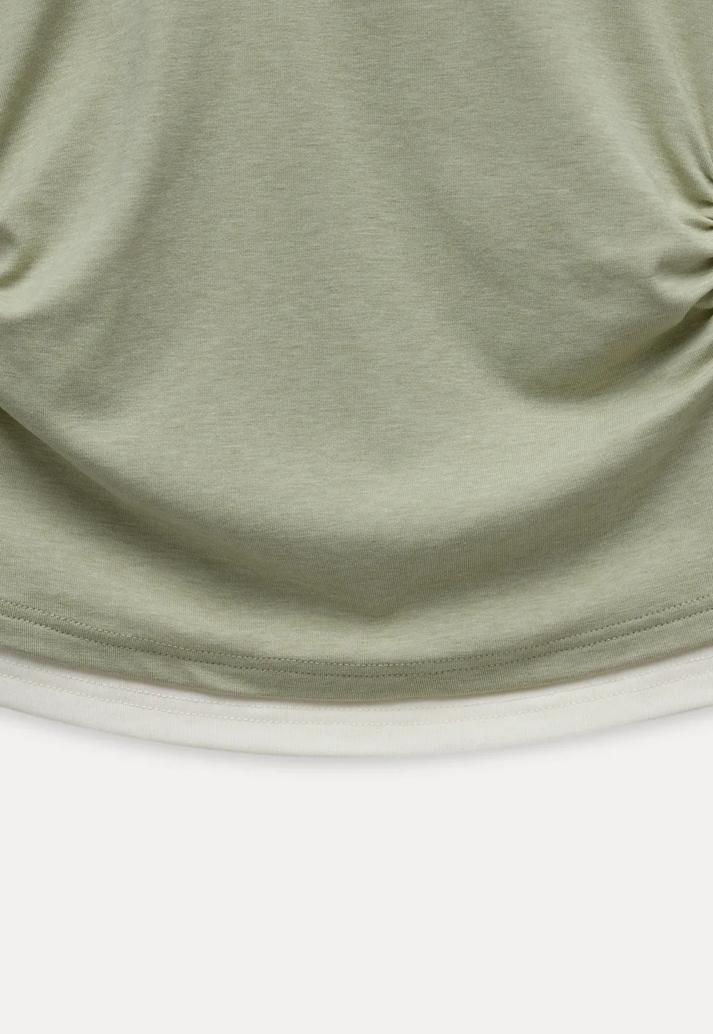 Women's Layered V-Neck Ruched Long Sleeve Top