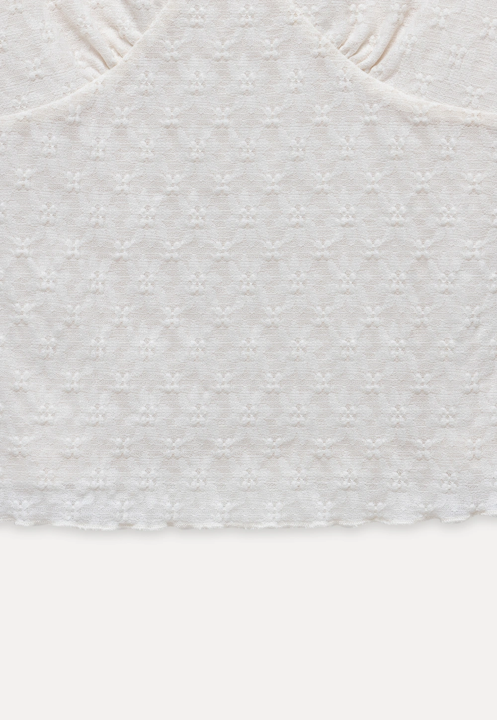 Women's Lace Trim Textured V-Neck Long Sleeve Top