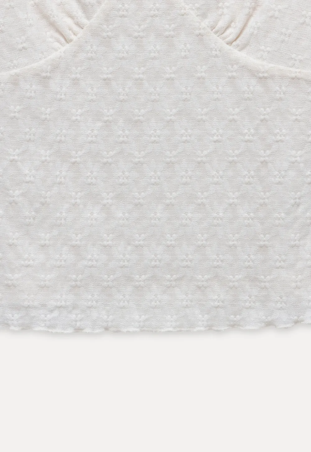 Women's Lace Trim Textured V-Neck Long Sleeve Top