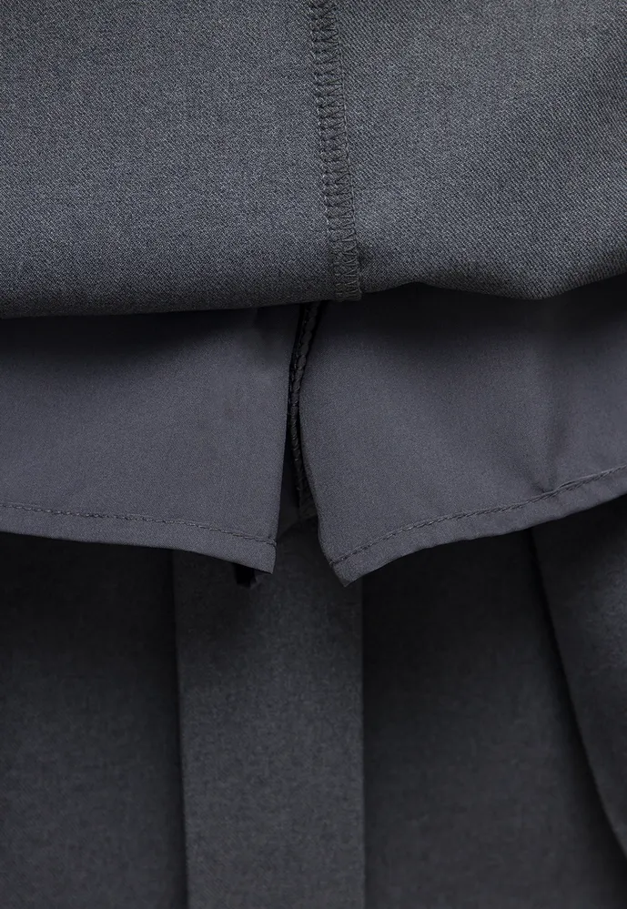 Belted Pleated Mini Skirt