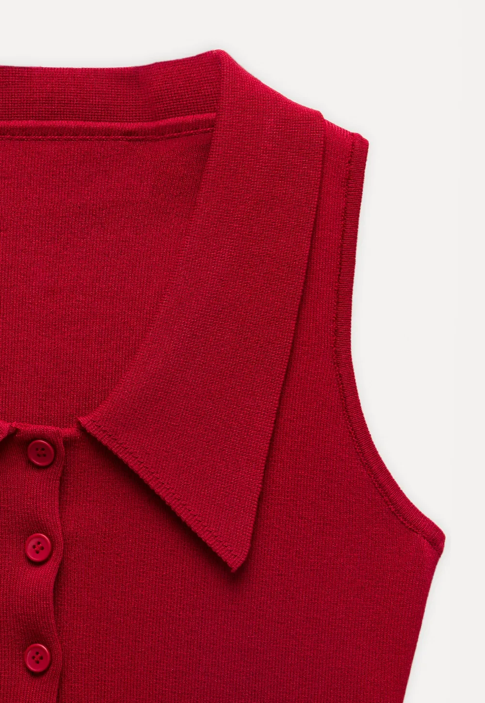 Collared Sleeveless Knit Top