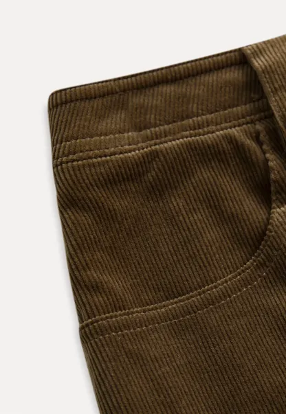 Womens Casual Corduroy Shorts with Pockets