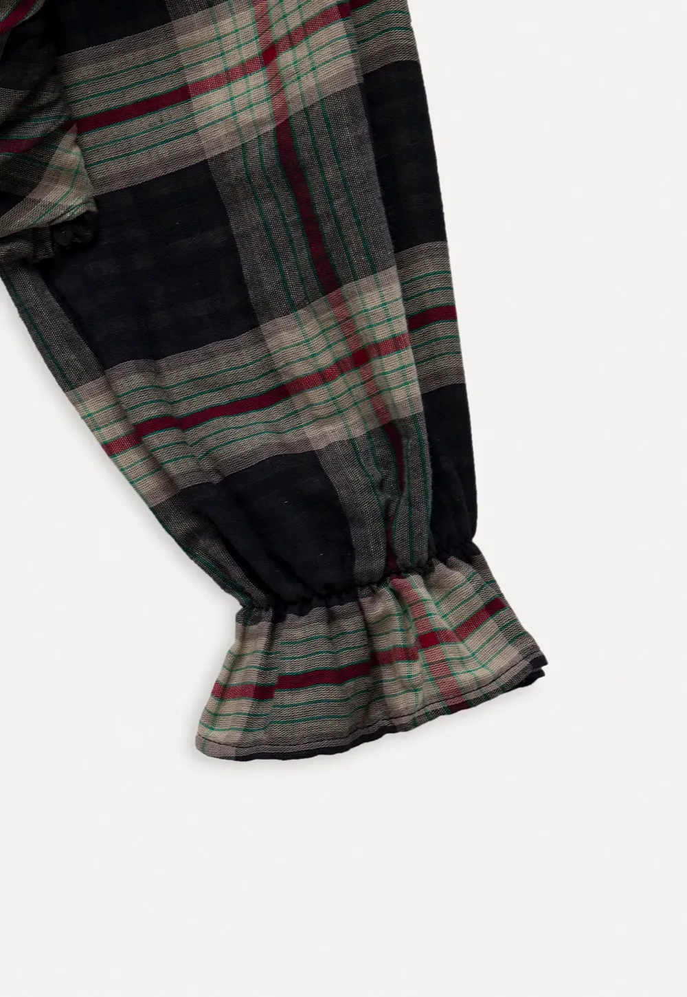 Womens Plaid Off Shoulder Tie Blouse