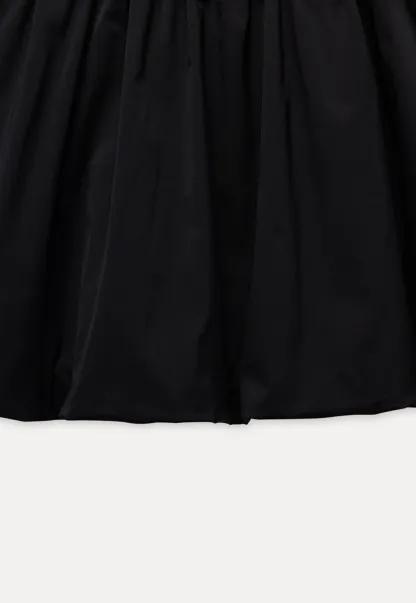 High Waist Black A Line Mini Skirt