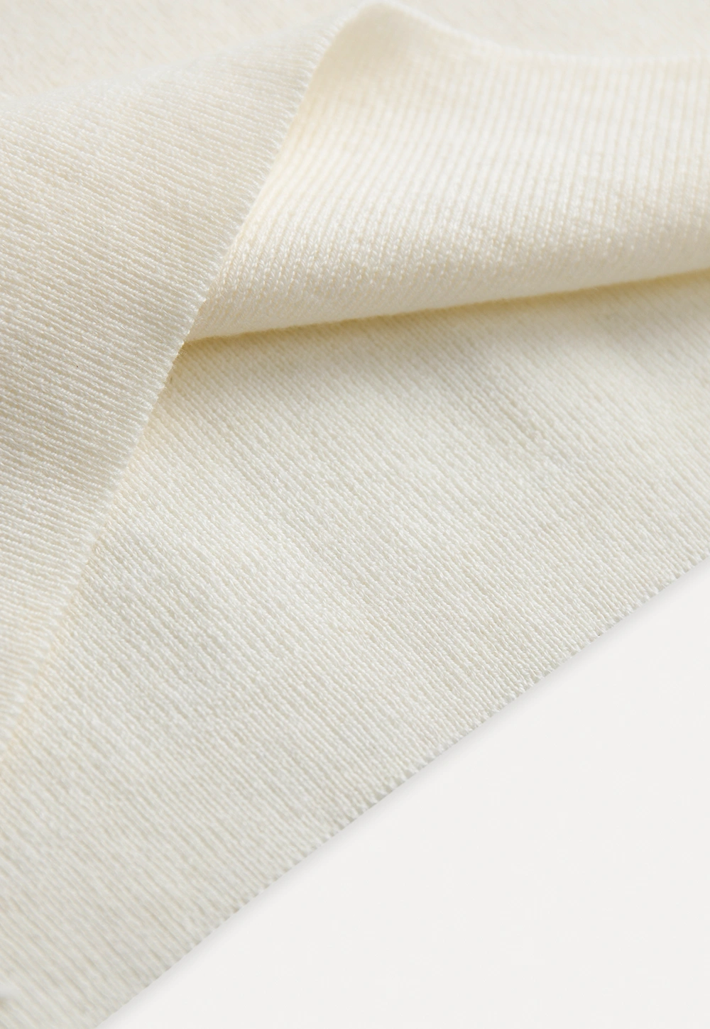 White Long Sleeve Knit Top With Tie